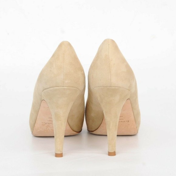 Bettye Muller x Simply Soles Beige Suede Melon Cap Toe High Heel Women 8.5 Italy - Picture 8 of 12
